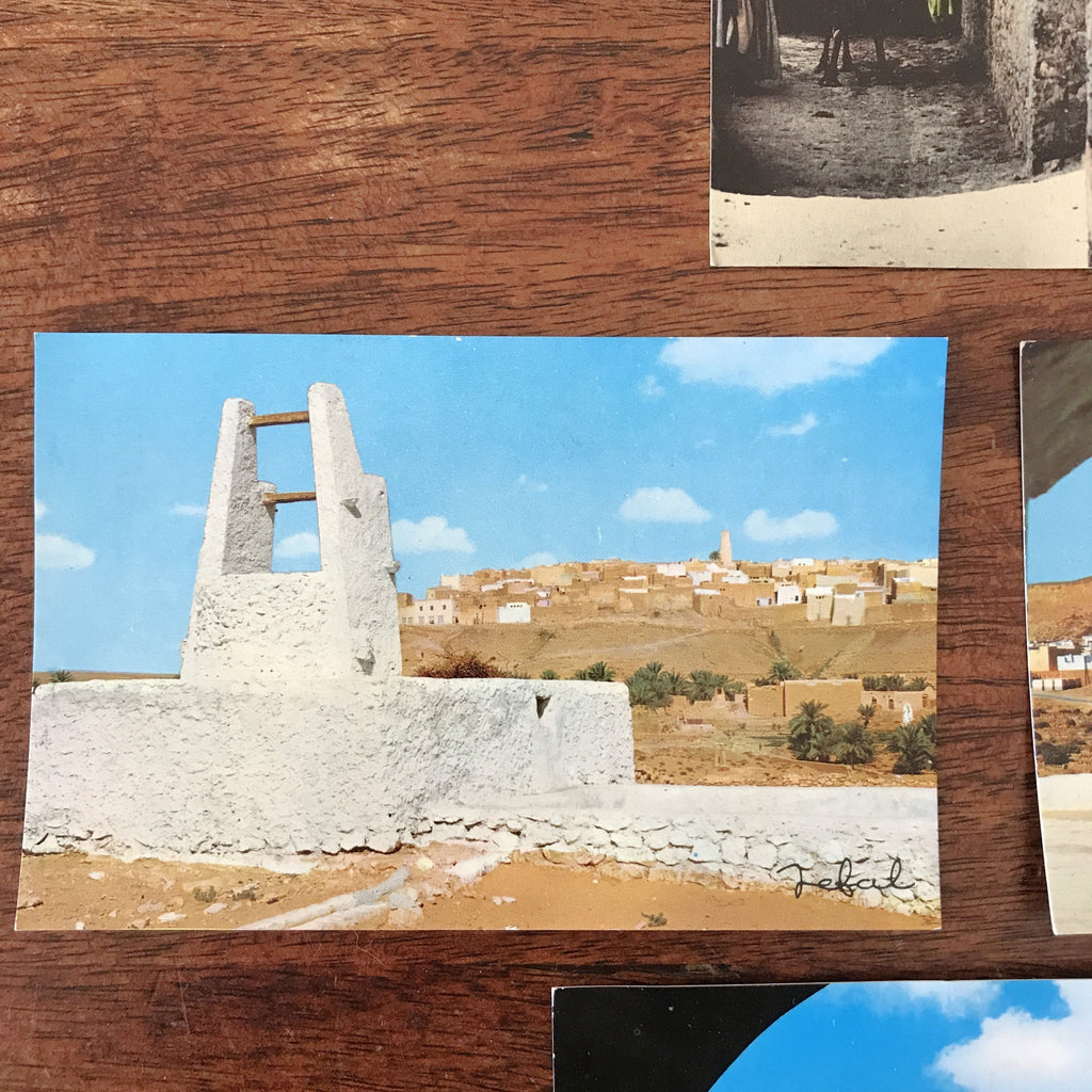Lot de 6 cartes postales anciennes colorisées souvenir de Ghardaia Algérie par Hello Broc brocante en ligne