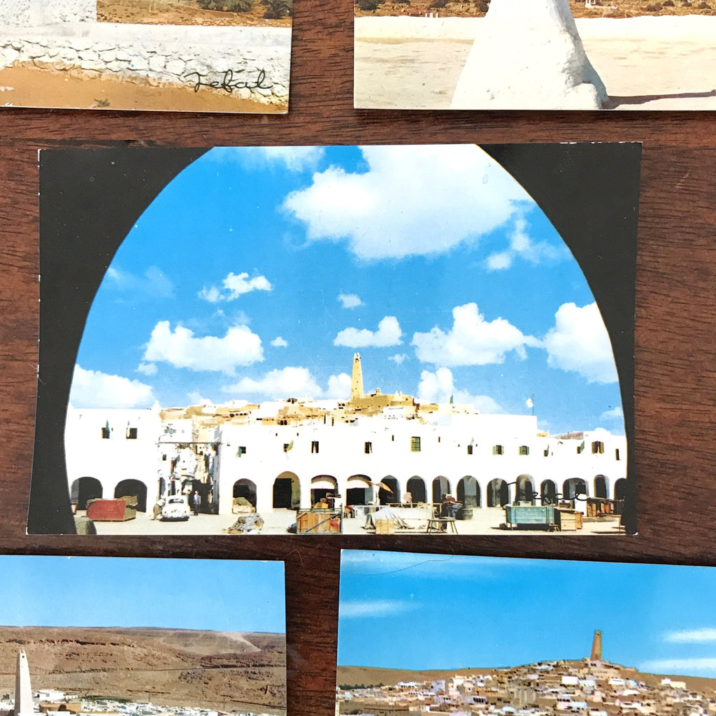 Lot de 6 cartes postales anciennes colorisées souvenir de Ghardaia Algérie par Hello Broc brocante en ligne