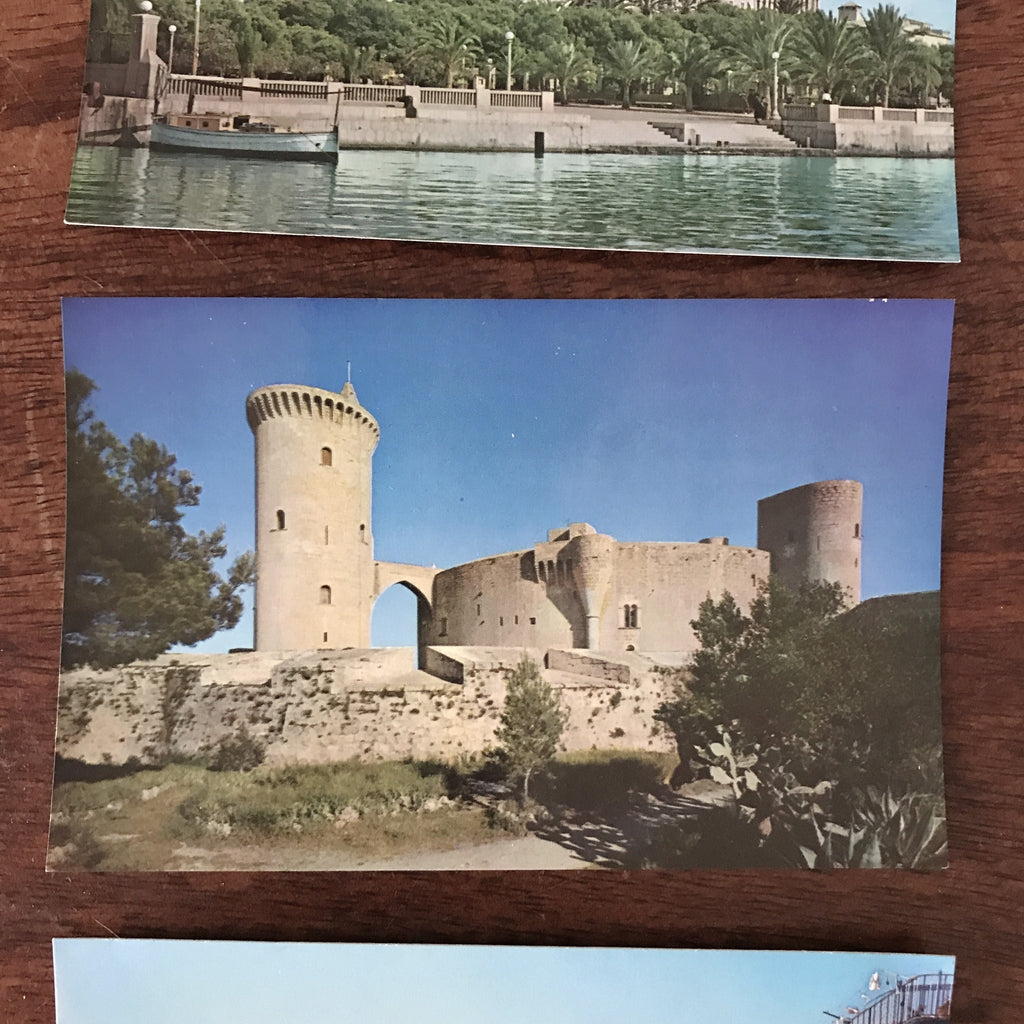Lot de 3 cartes postales anciennes colorisées souvenir de Palma Majorque (Mallorca Baleares) Espagne années 60 format 14 x 9 cm par Hello Broc brocante en ligne