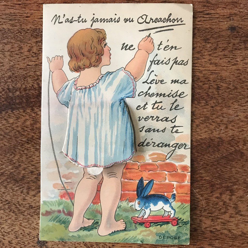 Carte postale ancienne CPA couleur années 20 N'as-tu jamais vu Arcachon par Hello Broc brocante en ligne