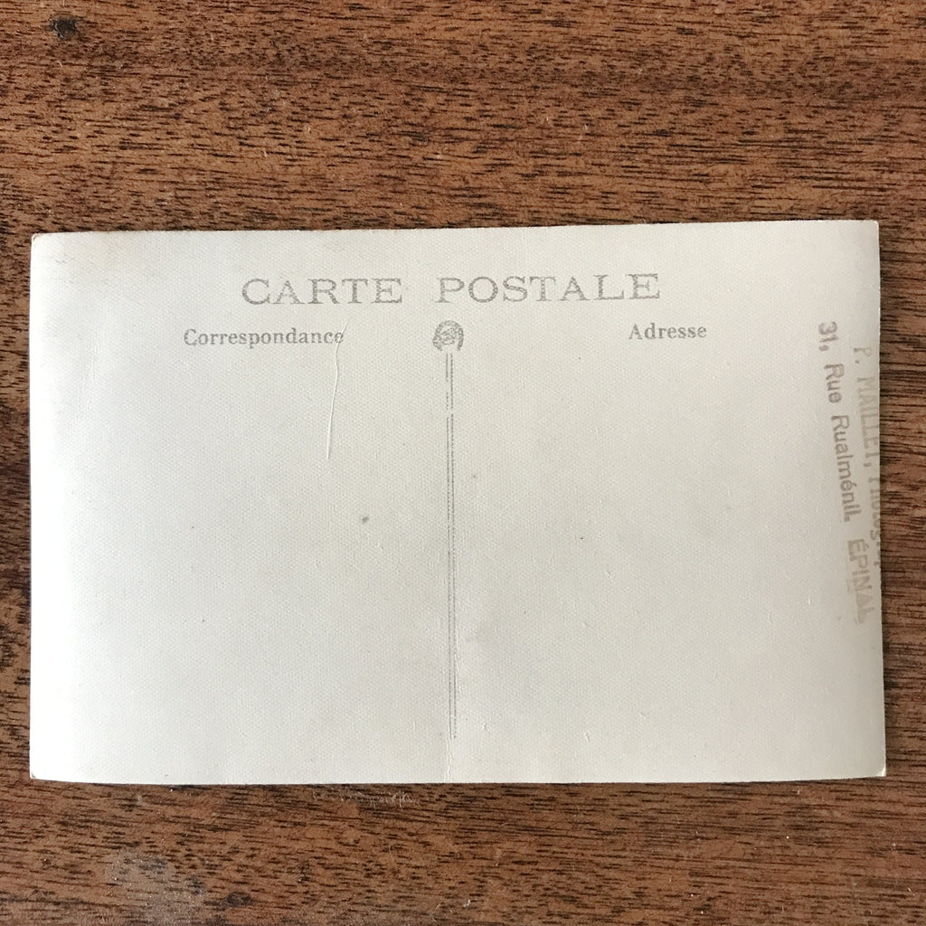 Carte postale ancienne en noir et blanc sépia thème militaria soldats Epinal Première Guerre Mondiale par Hello Broc brocante en ligne