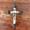 Pendentif croix pectorale en nacre et métal noirci Napoléon III - Hello Broc brocante en ligne