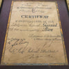 Certificat militaire d'instructeur de Tir 1891 dans son cadre d'origine par Hello Broc brocante en ligne