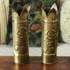 Paire douilles obus d'artillerie 1914 - 1918 gravé Roses - Art Nouveau par Hello Broc brocante en ligne