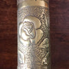 Paire douilles obus d'artillerie 1914 - 1918 gravé Roses - Art Nouveau par Hello Broc brocante en ligne