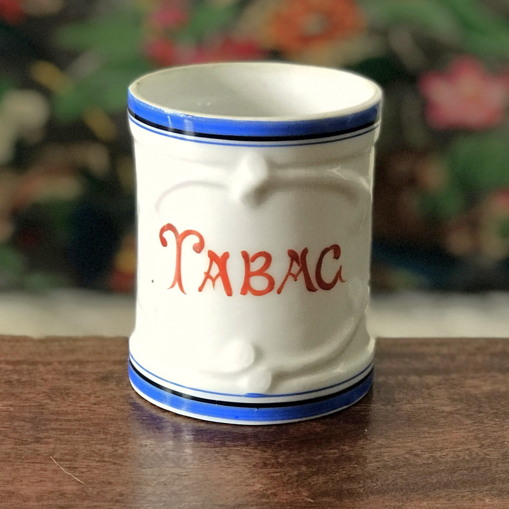 Pot à tabac pot à crayons ou à pinceaux original en céramique ADP sans couvercle par Hello Broc brocante en ligne