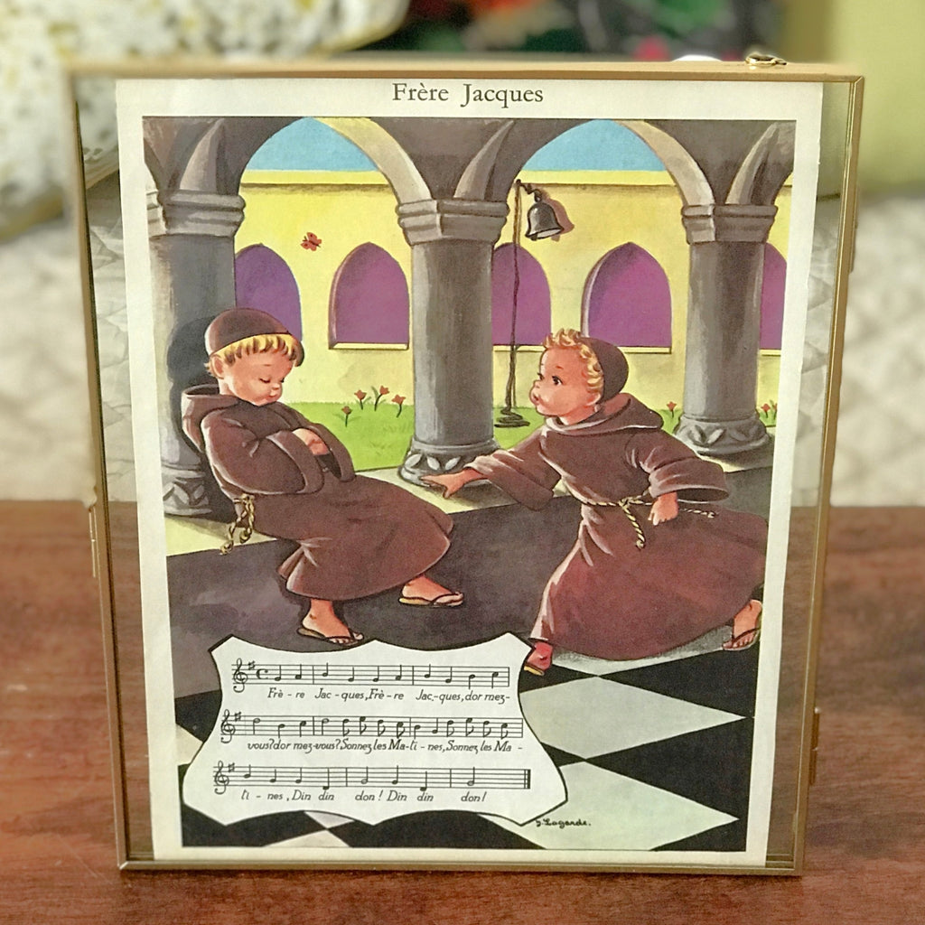 Lot de 3 planches illustrées vintage des années 60 recto et verso et paroles de chansons enfantines par Hello Broc brocante en ligne