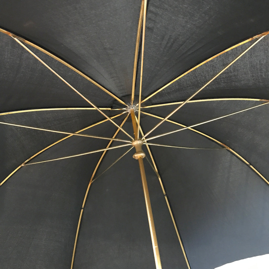 Grand parapluie vintage uni noir diamètre 85 cm par Hello Broc brocante en ligne
