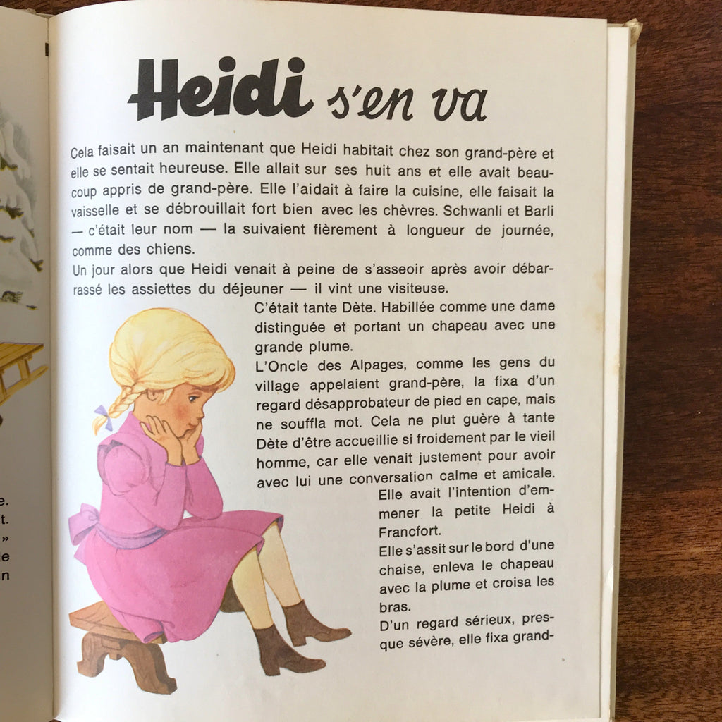 Livre illustré vintage pour enfant Heidi enfant de la montagne par Johanna Spyri 1972 par Hello Broc brocante en ligne
