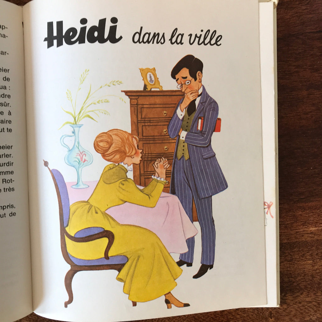 Livre illustré vintage pour enfant Heidi enfant de la montagne par Johanna Spyri 1972 par Hello Broc brocante en ligne