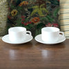 Lot de 2 tasses à thé et 2 soucoupes Arcopal en verre opalin blanc contenance de 20 cl par  Hello Broc brocante en ligne