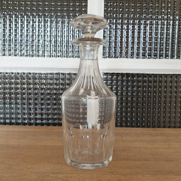 Carafon ou petite carafe avec bouchon d'origine en cristal de Saint Louis ou Baccarat modèle Caton