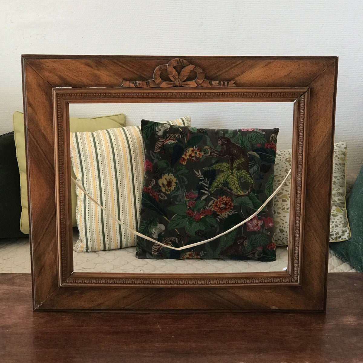 Cadre Photo Bois Et Verre Vintage 40x40 Cm – Beige Patiné, Clémentine Créations
