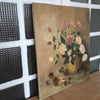 Tableau huile sur toile bouquet de fleurs, marrons et champignon 54 x 65 cm - Hello Broc
