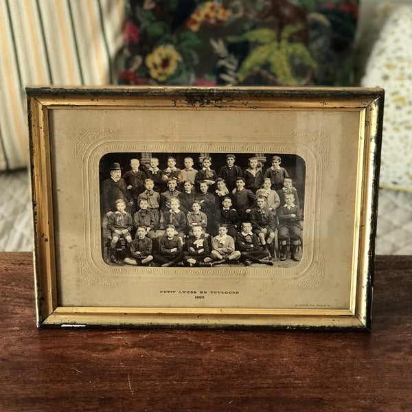 Photo de classe Petit Lycée de Toulouse 1908 dans son cadre d'origine - Hello Broc