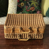 Valisette vintage en rotin tressé 41 x 28 x 15 cm - Hello Broc