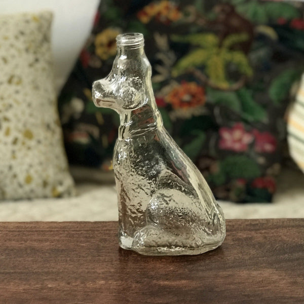 Petite bouteille vintage forme chien caniche de Durand années 60 - Hello Broc