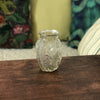 Petit vase style Art Déco en verre moulé transparent forme arrondie et hexagonale - Hello Broc