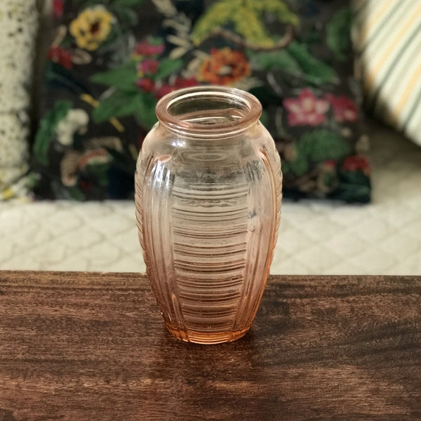 Vase de taille moyenne en verre moulé rose - Hello Broc