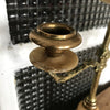 Paire de chandeliers à 3 branches en bronze doré, laiton et onyx Napoléon 3 - Hello Broc