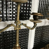 Paire de chandeliers à 3 branches en bronze doré, laiton et onyx Napoléon 3 - Hello Broc
