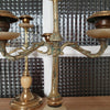 Paire de chandeliers à 3 branches en bronze doré, laiton et onyx Napoléon 3 - Hello Broc
