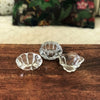 Lot de 3 petits bougeoirs désassortis en verre moulé - Hello Broc