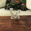 Bougeoir double en verre moulé en forme de cor de chasse par Hello Broc brocante en ligne
