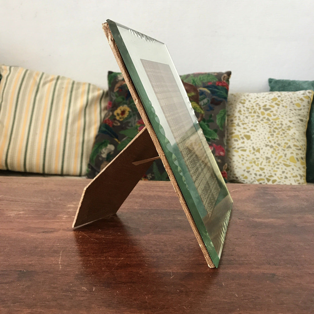 Cadre photo miroir à poser biseauté motifs décoratifs 24 x 18 cm par Hello Broc brocante en ligne