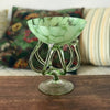 Coupe sur pied vert pastel en verre soufflé de Murano - Hello Broc