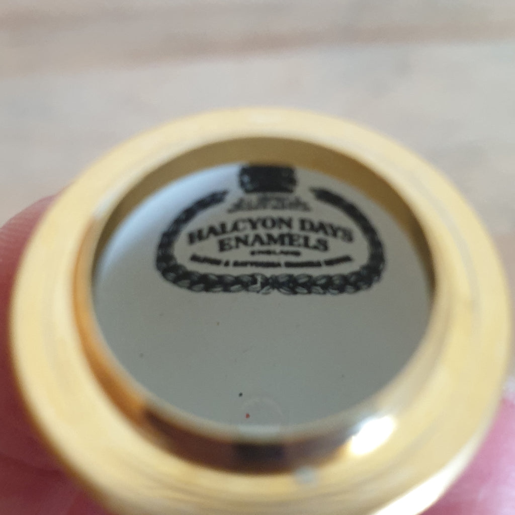 Œuf miniature boîte en émail Halcyon Days décor oiseaux - Hello Broc