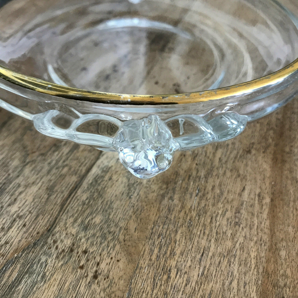 Coupelle en verre moulé anses décorées liseré doré - Hello Broc