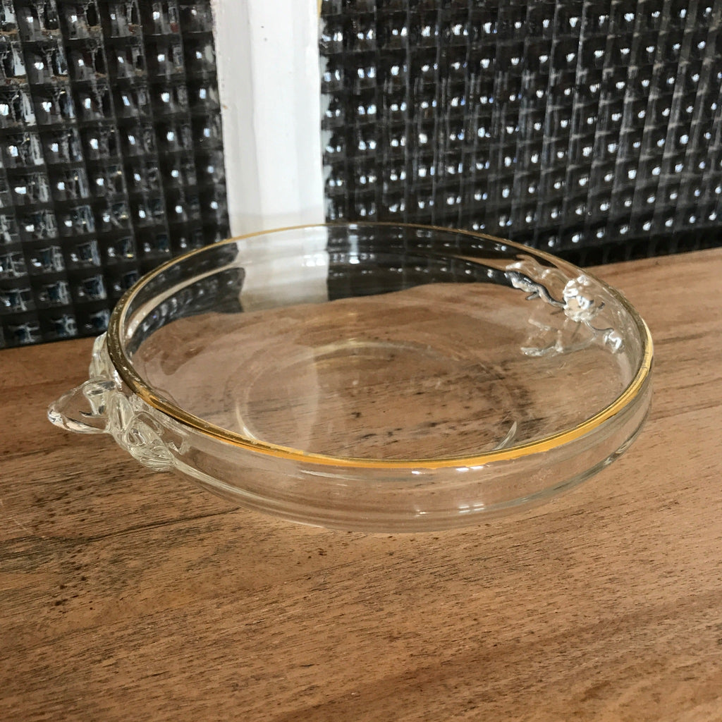 Coupelle en verre moulé anses décorées liseré doré - Hello Broc