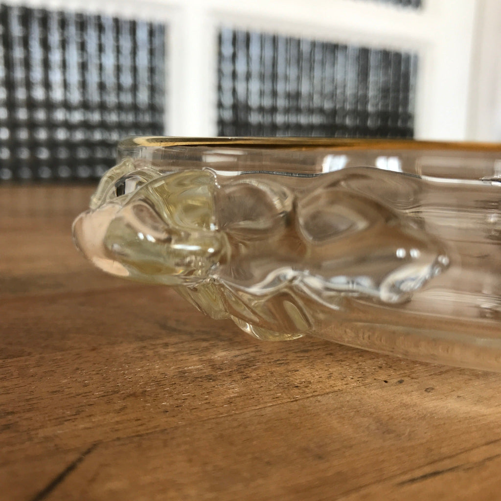 Coupelle en verre moulé anses décorées liseré doré - Hello Broc