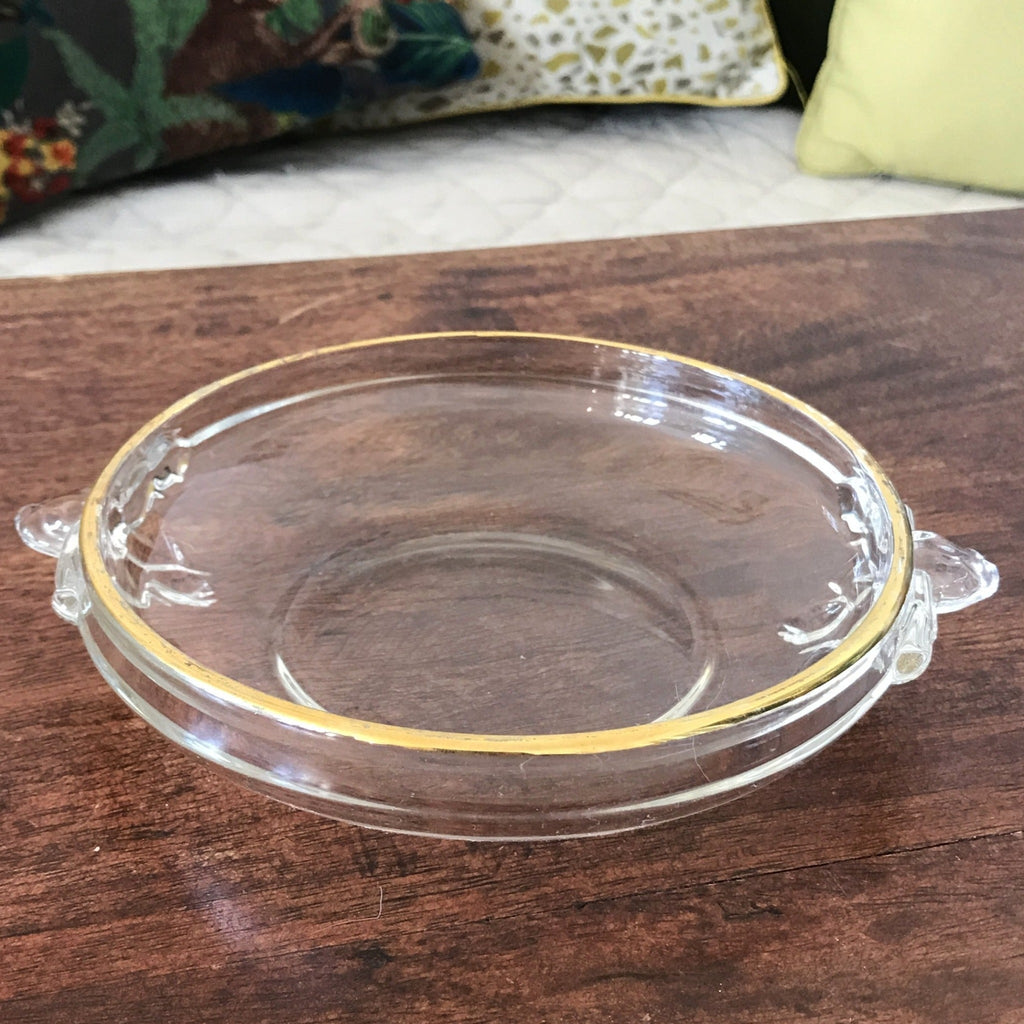 Coupelle en verre moulé anses décorées liseré doré - Hello Broc