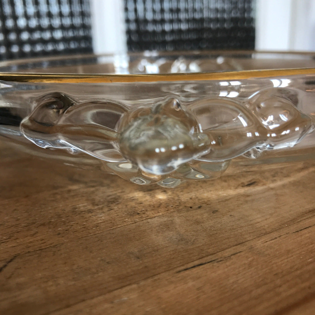 Coupelle en verre moulé anses décorées liseré doré - Hello Broc