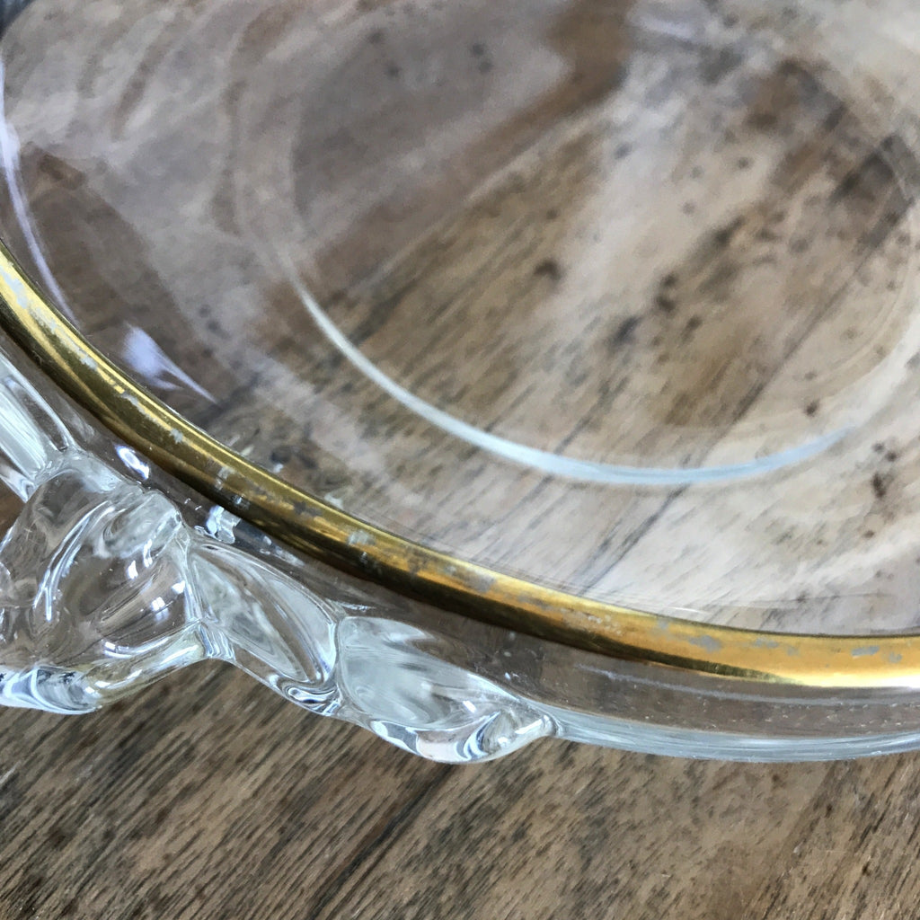 Coupelle en verre moulé anses décorées liseré doré - Hello Broc