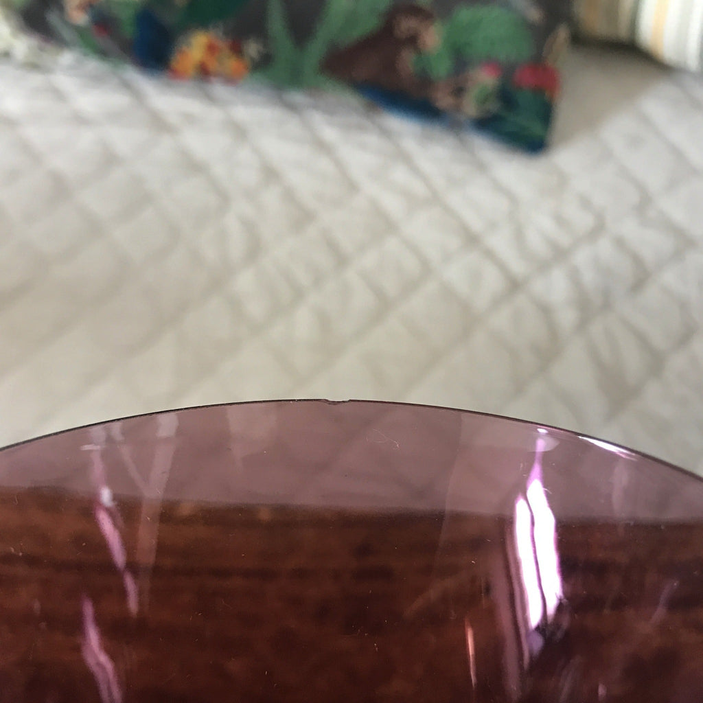 Petit vase en cristal bicolore corps violet et pied transparent - Hello Broc