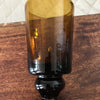 Vase photophore sur pied en verre soufflé ambré hauteur 15 cm - Hello Broc