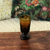 Vase photophore sur pied en verre soufflé ambré hauteur 15 cm - Hello Broc