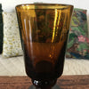 Vase photophore sur pied en verre soufflé ambré hauteur 15 cm - Hello Broc