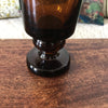 Vase photophore sur pied en verre soufflé ambré hauteur 15 cm - Hello Broc