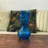 Grand vase en verre moulé bleu motifs fruits - Hello Broc