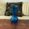 Grand vase en verre moulé bleu motifs fruits - Hello Broc