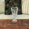 Grand vase sur pied décor de rose en verre brouillé - Hello Broc