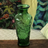 Grand vase en verre moulé vert motifs grappes de raisin - Hello Broc
