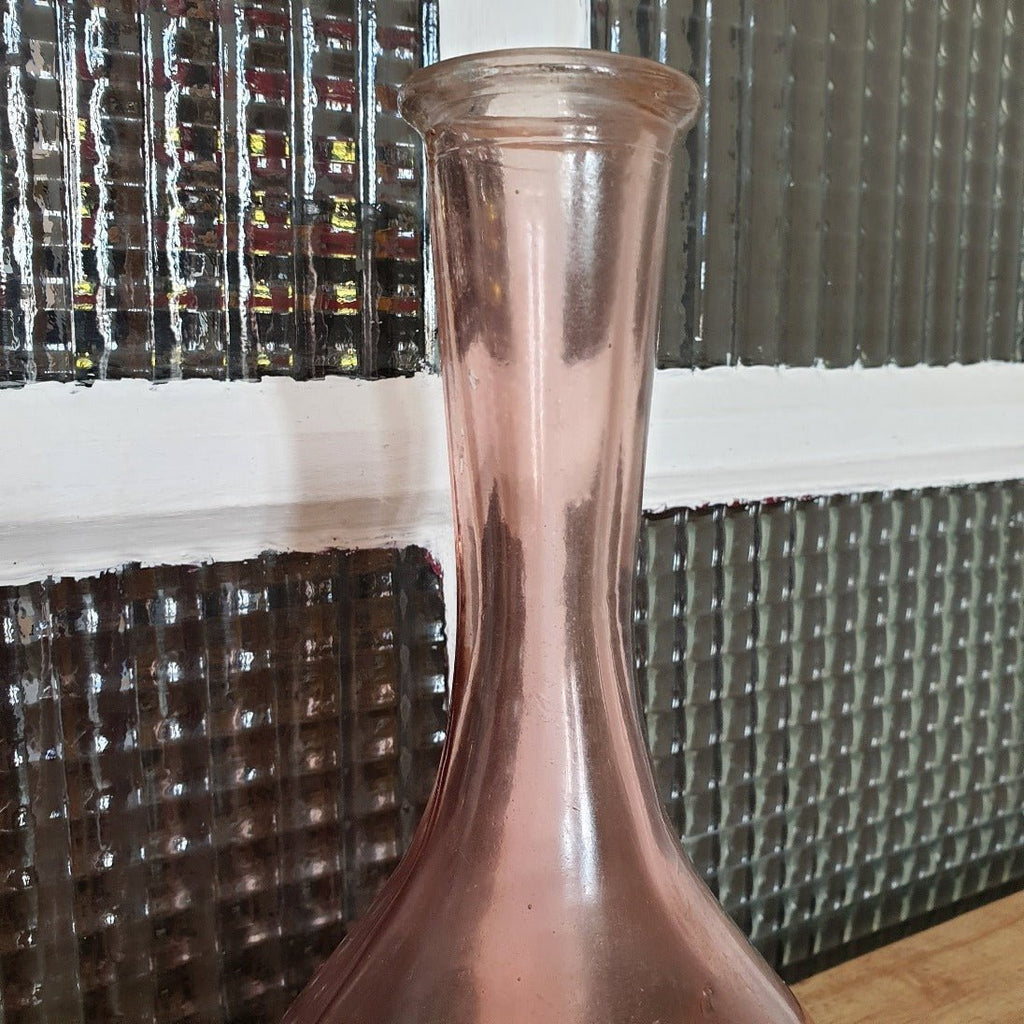 Vase bouteille en verre moulé mauve rosé - Hello Broc