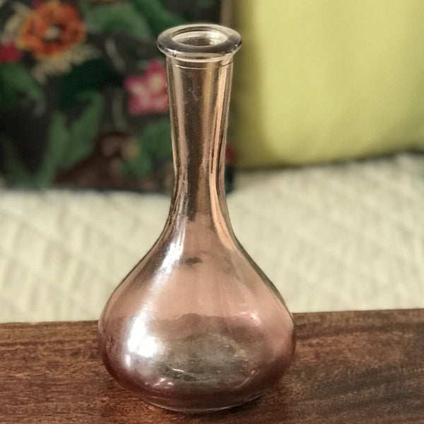 Vase bouteille en verre moulé mauve rosé - Hello Broc