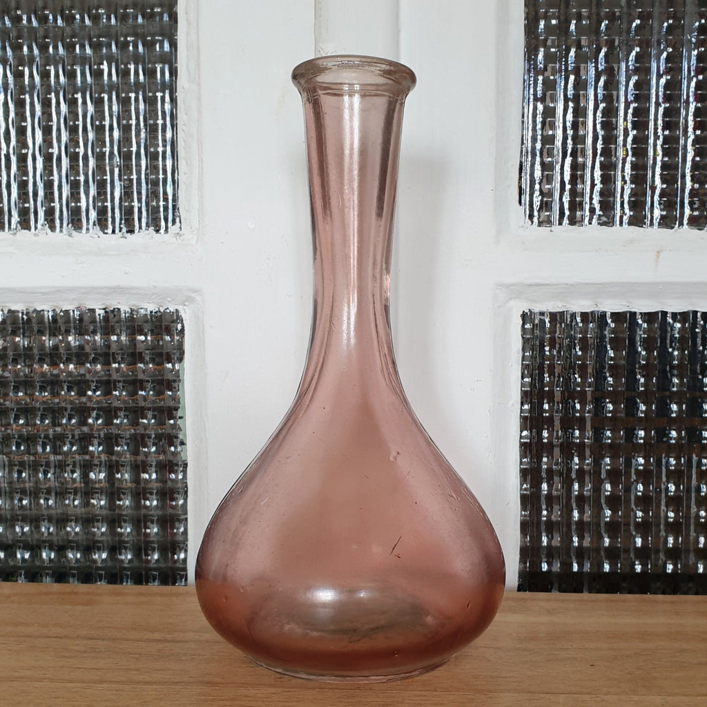 Vase bouteille en verre moulé mauve rosé - Hello Broc