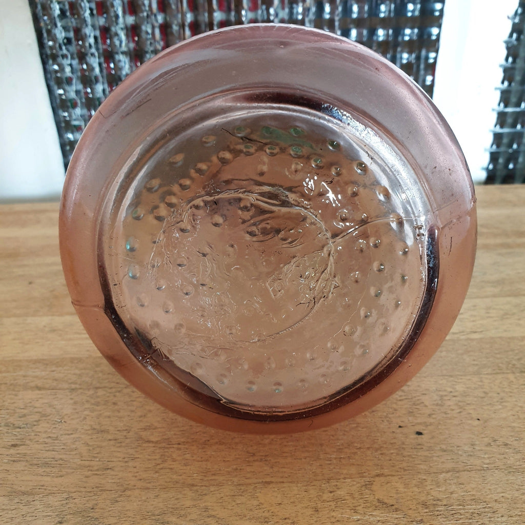 Vase bouteille en verre moulé mauve rosé - Hello Broc